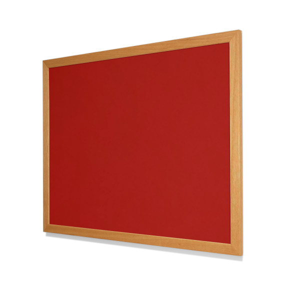 2210 Hot Salsa Colored Cork Forbo Bulletin Board with Red Oak Frame